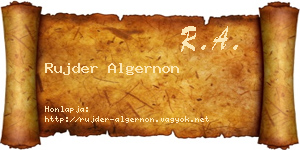 Rujder Algernon névjegykártya